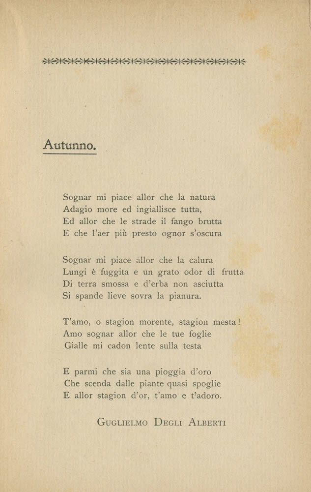 Alberti, Piccoli Racconti, 1915, poesia Autunno